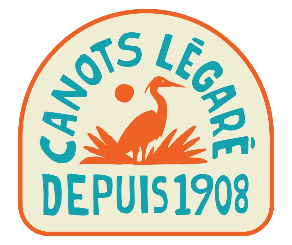Autocollant Canots Légaré « demi-lune » - CL-AUTOCOL-DEMI-LUNE-HER-OG - Canots Légaré